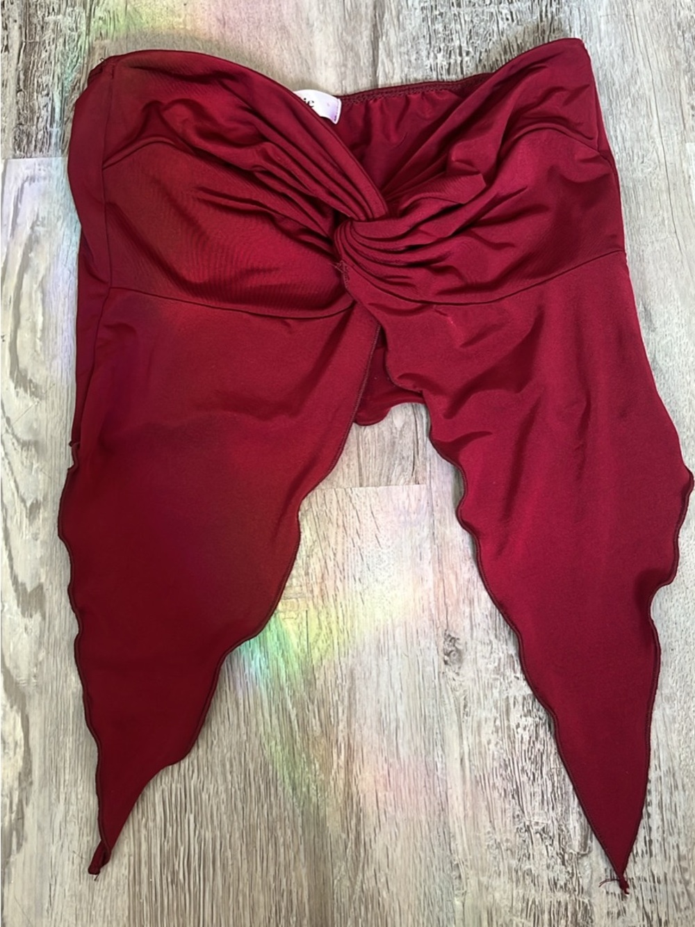 burgundy tie top